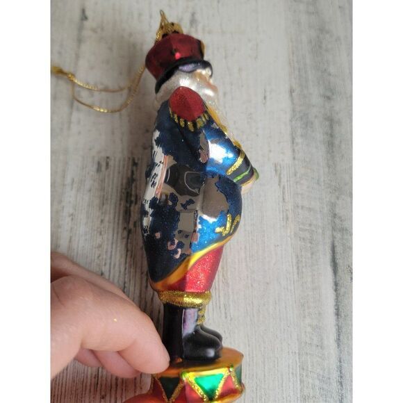 Blown glass AS IS Santa Claus Nutcracker tree glitter ornament Xmas - Picture 6 of 13